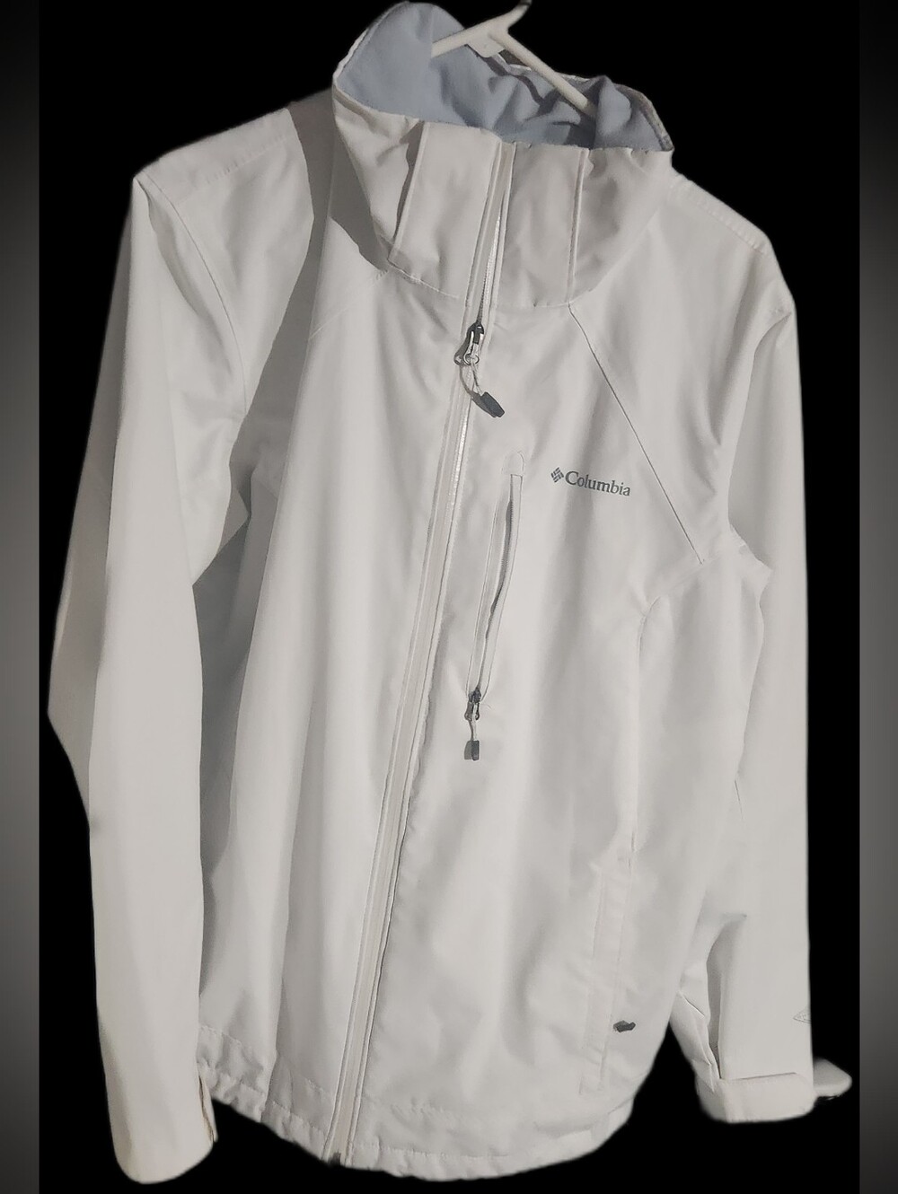 Columbia White Intetchange Lightweight Rain Jacket Size XL Hood Not Attached!!